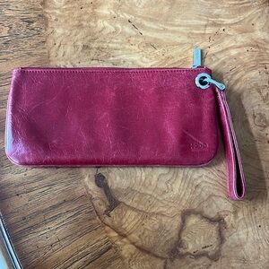HOBO Red Leather Wristlet/Clutch